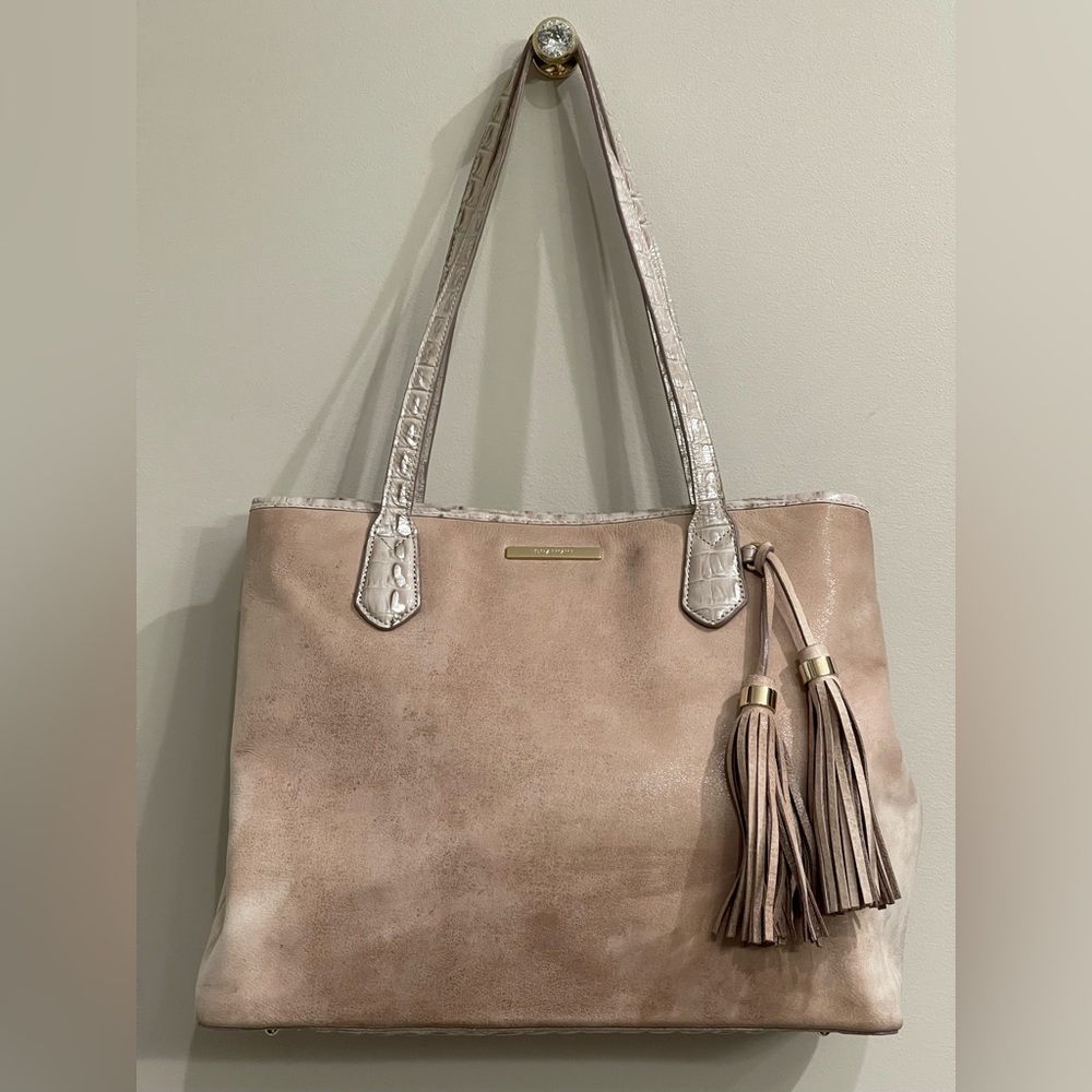 BRAHMIN suede shoulder purse